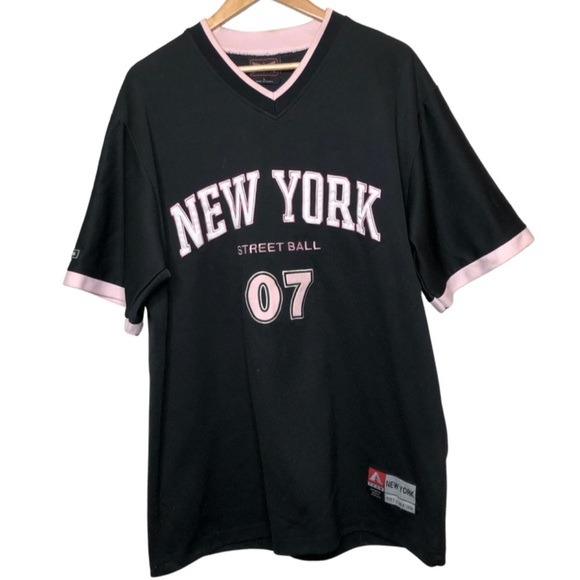 Vintage City Athletics New York Street Ball Jersey Black V-Neck Women's Large - Picture 4 of 16